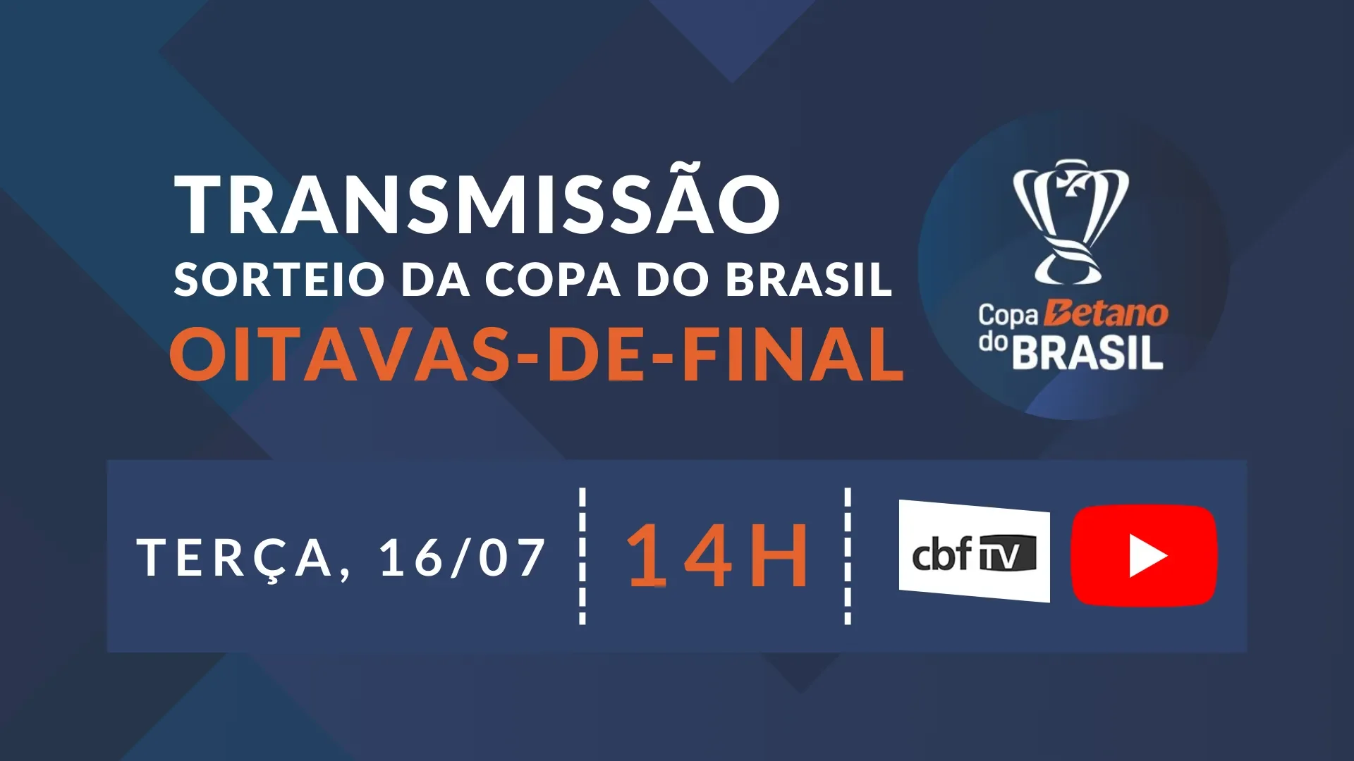 Saiba como assistir ao vivo ao Sorteio das Oitavas-de-Final da Copa do Brasil 2024