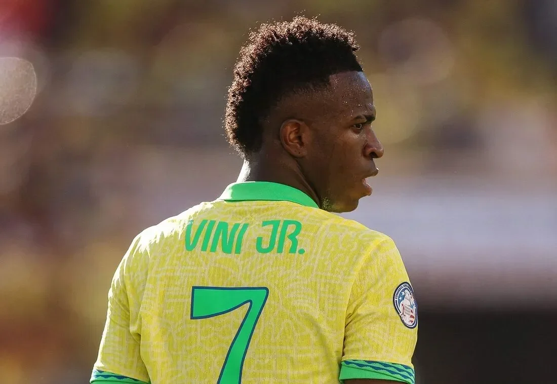 Imagem de Vinicius Júnior, camisa 7 da seleção brasileira 