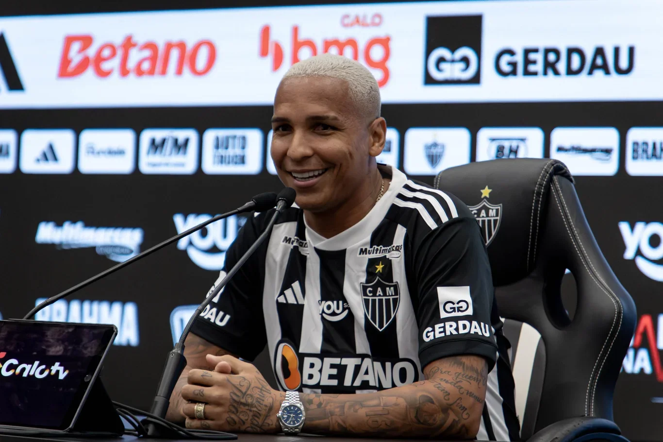 Imagem do atacante Deyverson, titular no Atlético-MG contra o San Lorenzo