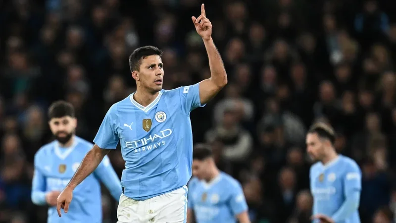 Foto de Rodri, volante do Manchester City 