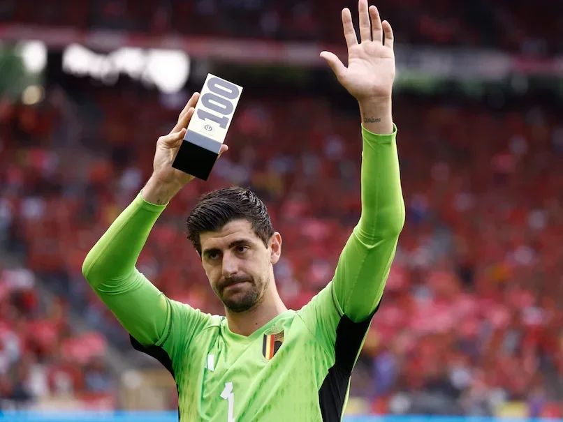 Courtois com a camisa da Bélgica