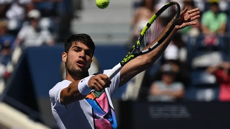 Imagem de Carlos Alcaraz no US Open, em Nova York