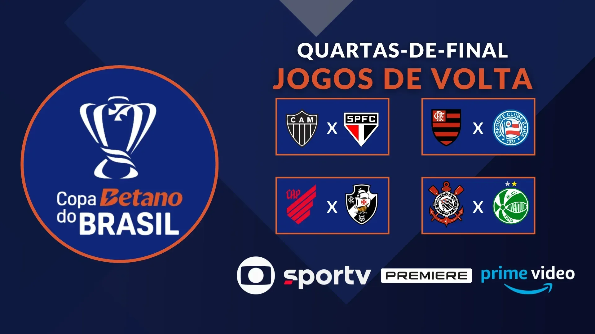 Jogos de volta das quartas-de-final da Copa do Brasil 2024