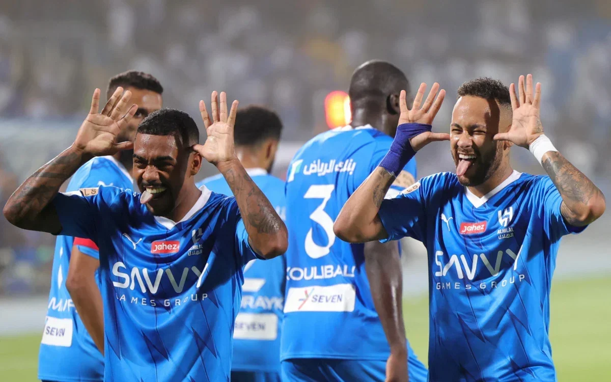 Neymar e Malcom, jogadores do Al-Hilal