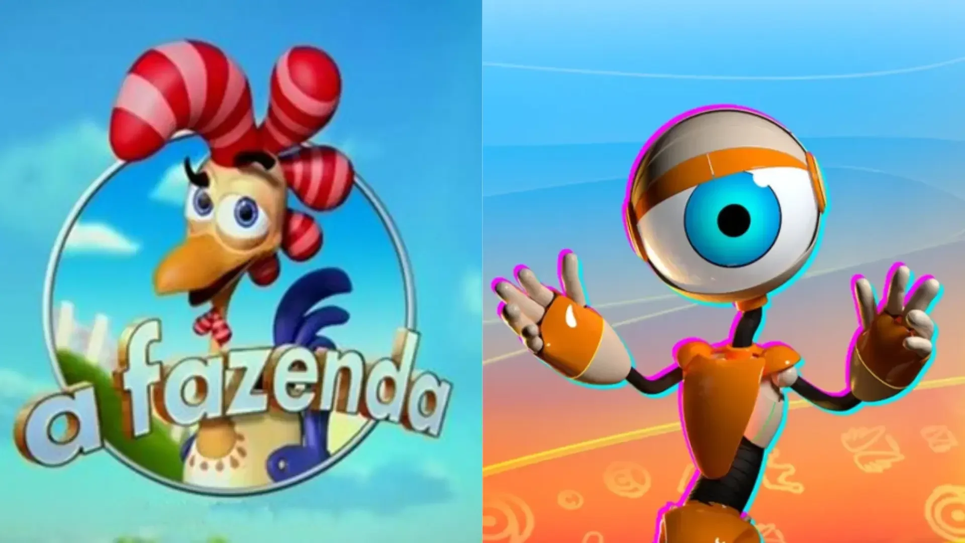 Imagem ilustrativas da logo de A Fazenda e BBB
