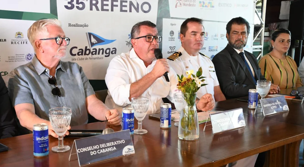 Coletiva de imprensa de apresentação da Regata Internacional Refeno 2024, no Cabanga Iate Clube