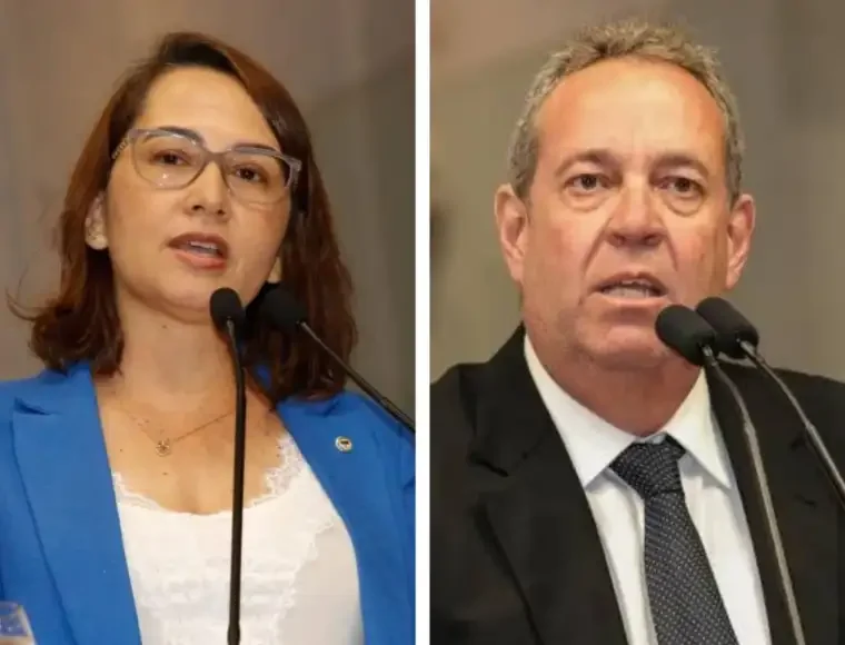 Deputada Débora Almeida(PSDB) e o presidente da Alepe deputado Àlvaro Porto