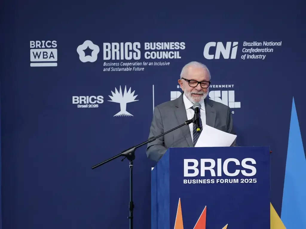 O presidente da República, Luiz Inácio Lula da Silva, participa do Fórum Empresarial do Brics, no Pier Mauá