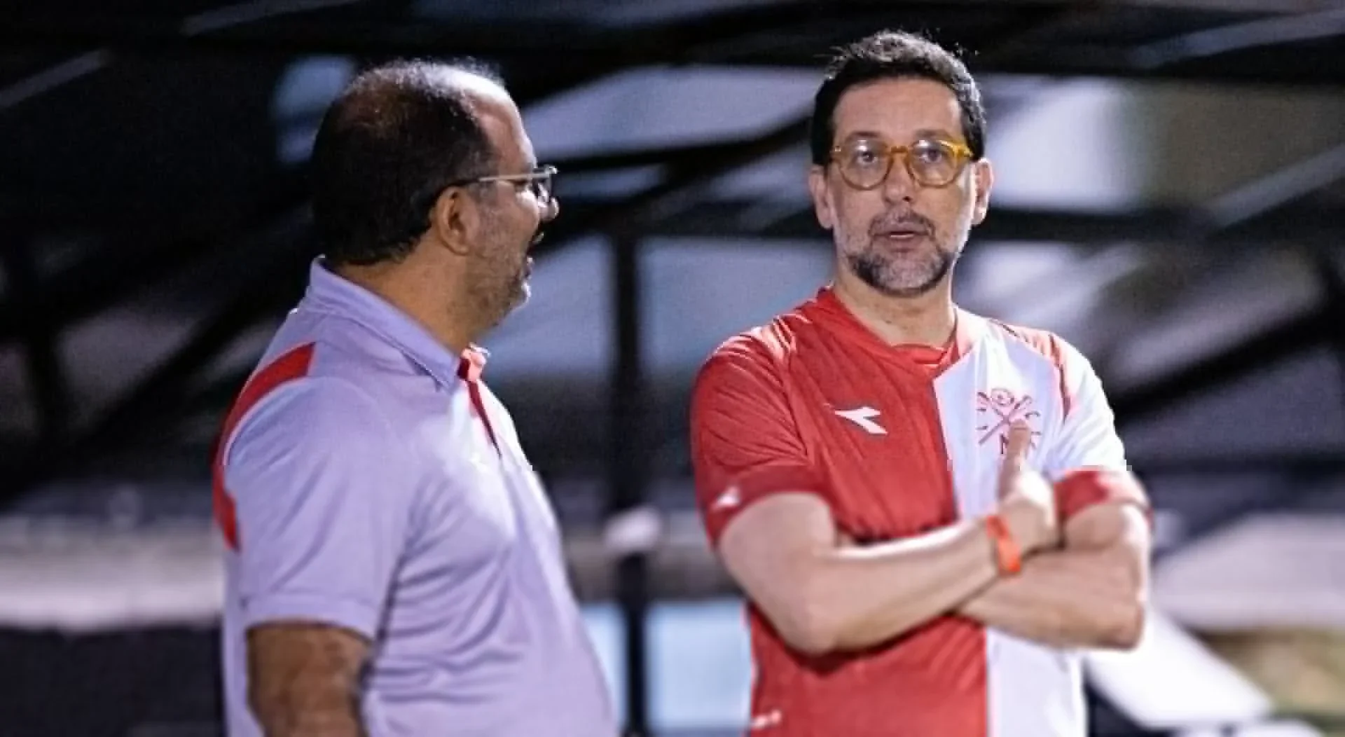 Bruno Becker (D), presidente do Náutico, ao lado do vice-presidente de futebol Eduardo Granja (E) GABRIEL FRANÇA/CNC